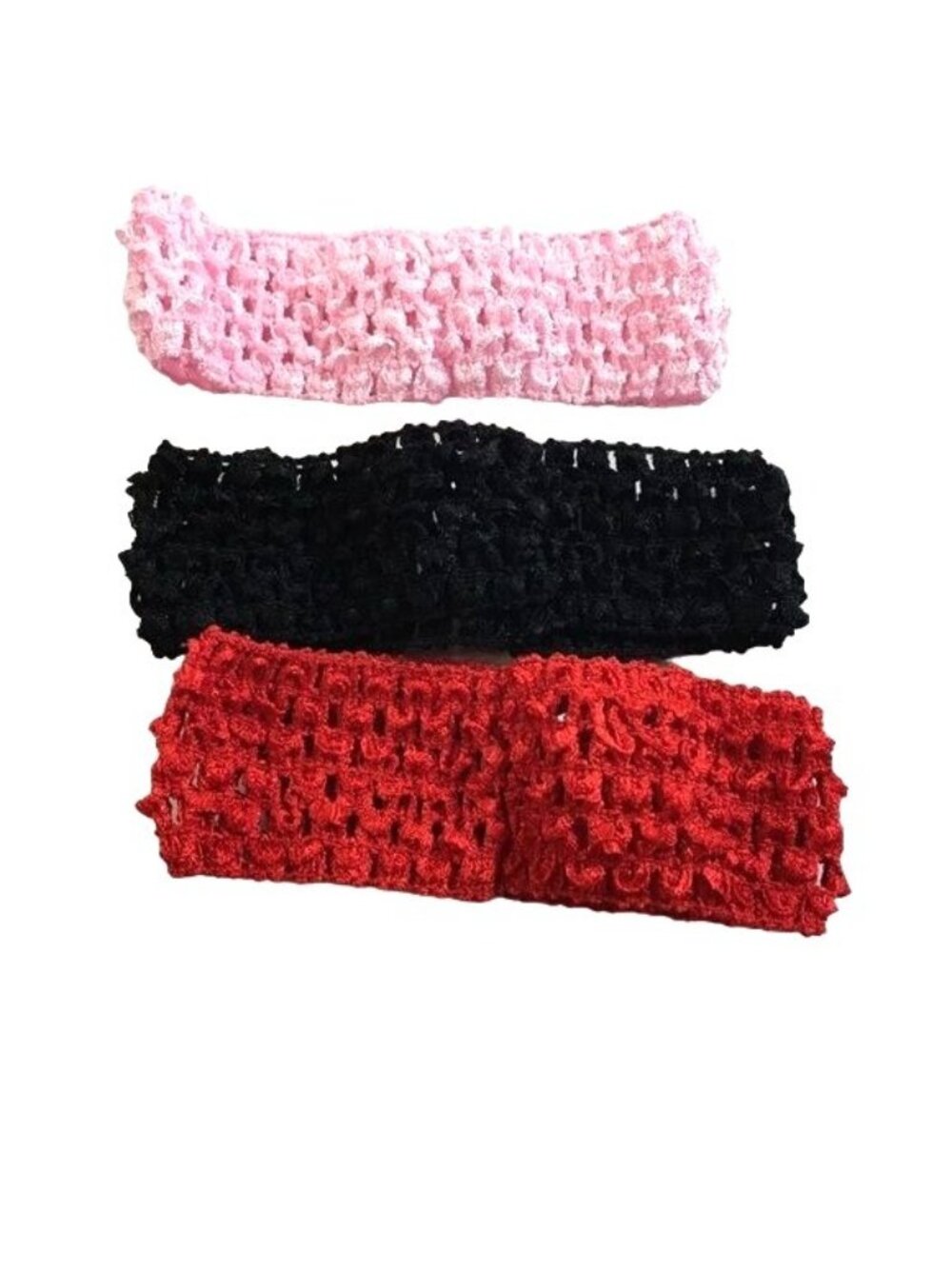 Baby Toddler Girls Headbands Pink Black Red Lot of  3